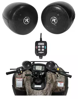 Rockville Bluetooth ATV Audio System W/3  Handlebar Speakers For Honda Recon 250 • $89.95