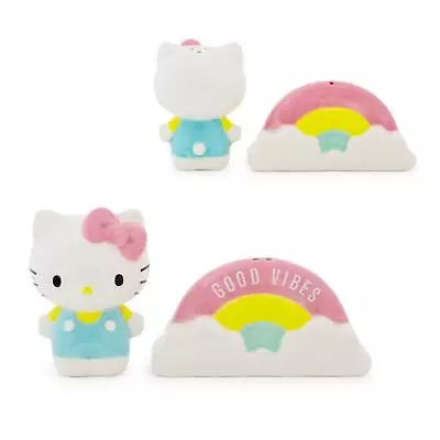 Sanrio Hello Kitty And Rainbow Ceramic Salt And Pepper Shaker Set • $19.99