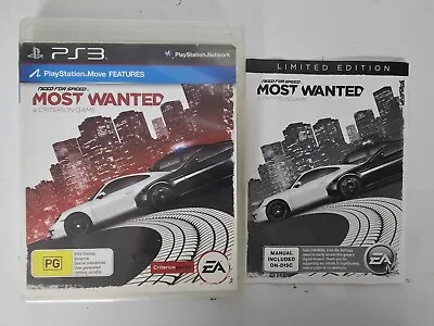 ✅ Need For Speed Most Wanted + Manual (PlayStation 3 PS3 ) FAST FREE POST ✅ • $19.95