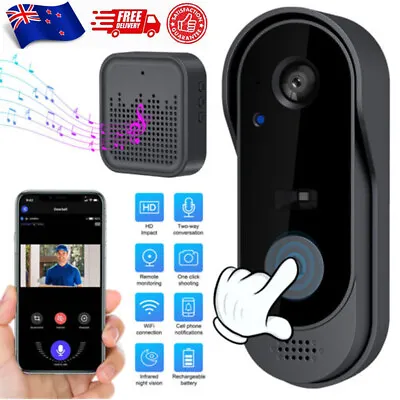 Smart WiFi Wireless Video Doorbell Phone Security Camera Door Bell Ring Intercom • $42.95