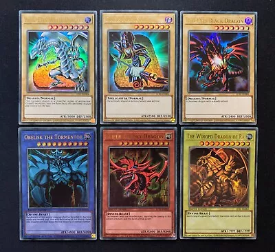 Blue-Eyes Red-Eyes Dark Magician Ra Slifer Obelisk LC01 25th Ultra Rare Set • $20