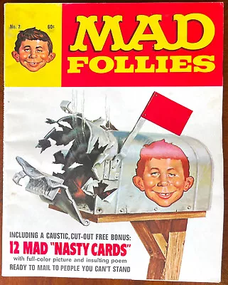 MAD FOLLIES #7 W/  MAD NASTY CARDS  Bonus Intact! - FINE (6.0) - 1969 • $4.99