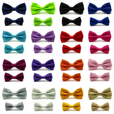 $6.96 • Buy Men Kids Boys Bowtie Solid Color Adjustable Bow Tie Wedding Party Business