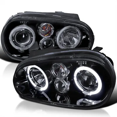 99-05 Golf Glossy Black Projector Head Lights+Fog Lamps • $129.99