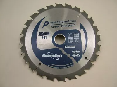 Cordless Saw Blade 165mm Thin Kerf DeWalt Makita Metabo Einhell 24 Teeth 20 Bore • £6.60