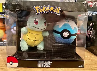$110 • Buy POKEMON Game Stop SQUIRTLE + Dive Ball Toy Plush Stuffed Figures Set TOMY 2017