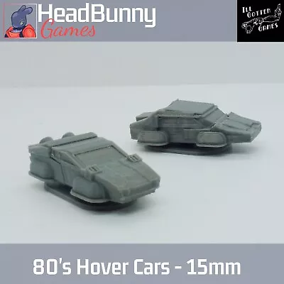 Pair Sci-Fi Hovercars - 15mm - UNPAINTED Sci-fi Cyberpunk Scatter Terrain Set • £1.60