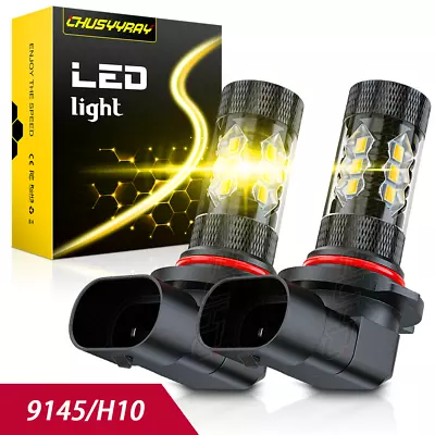 2x Extremely Bright Yellow 9145 H10 9005 Car Truck Fog Lights Lamp LED Bulbs • $10.99