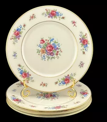 Lenox China Lenox Rose Bread Plates 6.25” Gold Trim Flowers Vintage Set Of 4 • $25