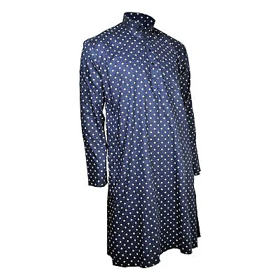 Hijaz Navy Blue Cotton Men's Indian Knee Length Pattern Kurta With Pockets-S • $21.99