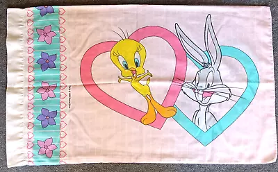 Vintage Sylvester Tweety Bird & Bugs Bunny Looney Tunes Pillow Case Single (1) • $11.99