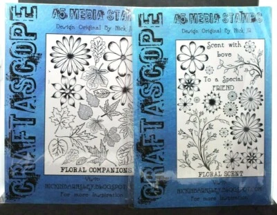 £8.99 • Buy Stamp Bundle Craftascope A5 Media X 2 Sets - Floral Scent & Floral Companions 