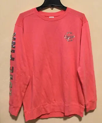 New Victorias Secret PINK CHICAGO LOVE PINK Sequins Sweatshirt Pullover Small • $29.99