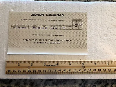 Vintage Monon Railroad Paycheck Stub  • $10