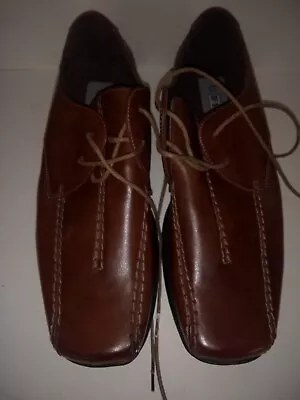 Mens Tan Leather Smart Stylish Shoes Size 7 • £4.99