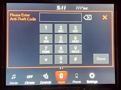 UAS/UAQ 4C Radio Unlock Code Anti-Theft Ram Jeep Dodge Chrysler 8.4 Uconnect  • $8.49