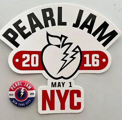 Pearl Jam Official Event Sticker & Pin Set! New York Msg May 1 2016 Tour Badge • $68.35