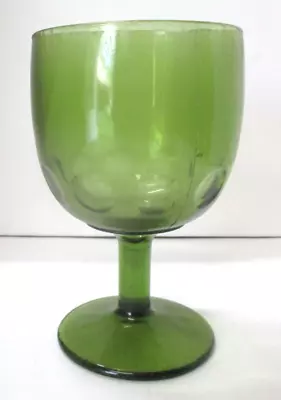 Vintage Green Glass Thumbprint Goblet • $8.99