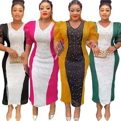 Abaya Women African Dashiki Wedding Party Long Dress Kaftan Moroccan Prom Gown • $35.74