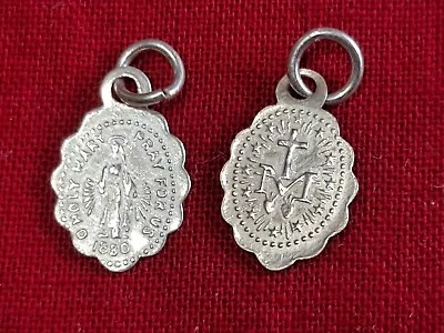 Antique Silver Tiny Miraculous Medal Of Mary 1920's • $5.95