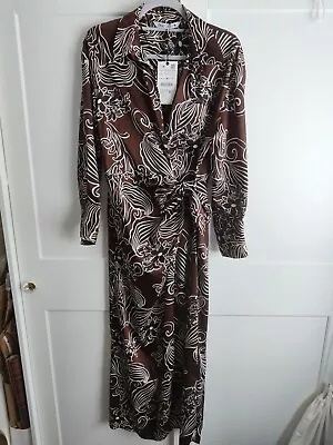 Zara Printed Wrap Dress Size L BNWT • £16