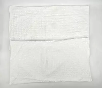 Set Of 2 King WHITE Pillow Shams Nicole Miller Home 100% Cotton Pair Textured • $24