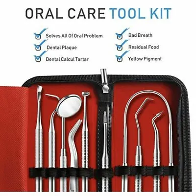 $9.90 • Buy Dental Tooth Cleaning Kit Dentist Scraper Pick Tool Calculus Plaque Flos Remover