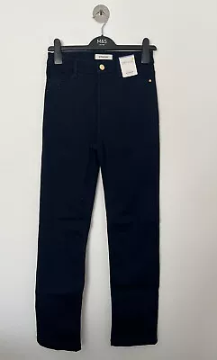 M&S Per Una Roma Rise Straight Indigo Jeans Soft Touch Size UK 8 Regular RRP £39 • £13.99