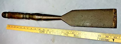 Antique Huge Signed 3  Wood Chisel W/Wood Turned Handle - Timber Framing Chisel • $19.99