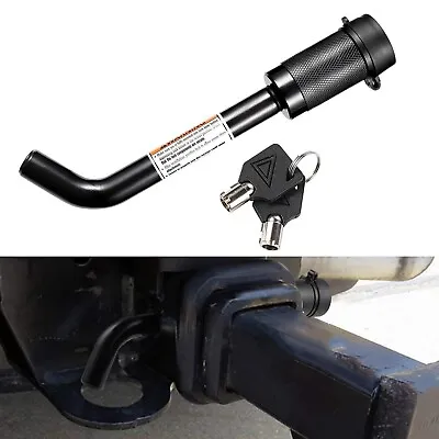 5/8  Bent Trailer Hitch Pin Lock W/ Keys Cover For RV Truck Receiver Hitch Black • $25.99