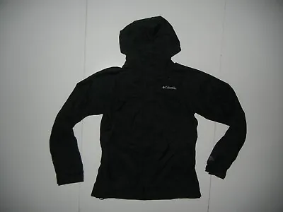 COLUMBIA Black Thin Nylon RAIN JACKET Outdoor Gear Windbreaker Coat Men's S • $26.99