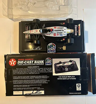 Texaco Mario Andretti Die Cast Bank 1994 Collector Series SIGNED BY DRIVER !!! • $150