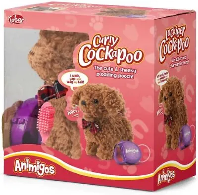 Tobar Curly Cockapoo Dog - 38453 Fluffy Walking Talking Friend Brown Fur Toy • £25.99