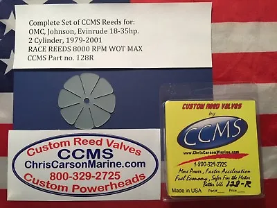 CCMS Johnson OMC Race Outboard Reed Valves 18-35HP 2 Cylinder 1979-2001  PN128R • $55