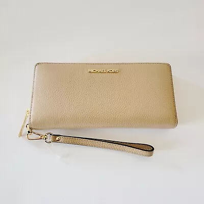 Michael Kors Jet Set Travel Large Travel Continental Wristlet Wallet Camel • $76.25