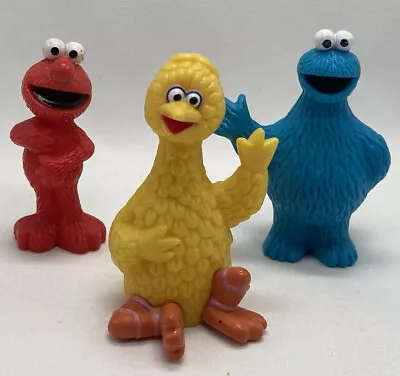 2009 Sesame Street COOKIE MONSTER BIG BIRD ELMO FIGURES PLASTIC CAKE TOPPERS 3” • $9.99