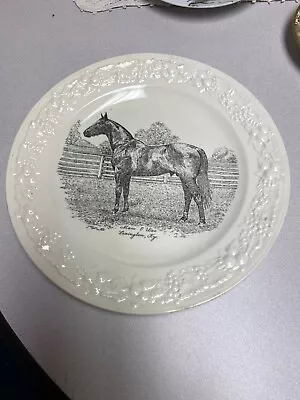 Man-O-War  Homer Laughlin 1942 Horse Collector Wall Plate 9.75  Lexington KY • $12.98