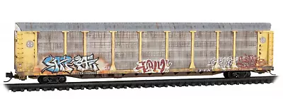 MicroTrains N Scale Weathered Graffitied BNSF ETTX 89' Autorack 111-44-103 • $62.99