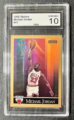 1990 SkyBox #41 Michael Jordan  Graded PRO Gem Mint 10. Chicago Bulls • $29.50