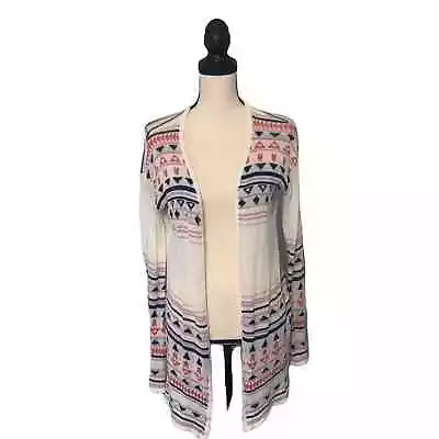 LA Hearts Off White Colorful Aztec Print Sweater Sz M • $22