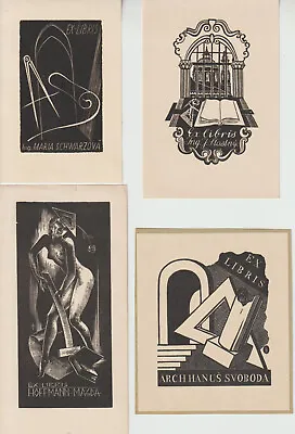 4 Original Vintage Art Deco Masonic Ex Libris By Various Artists • $14.70