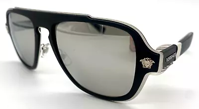 Versace Mod.2199 1000/6G 56-18-145 3N - Black Frame & Silver Lens Sunglasses • $144.99