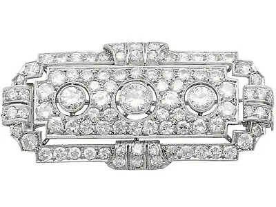 £7645 • Buy Antique Art Deco 6.82ct Diamond And Platinum Brooch 