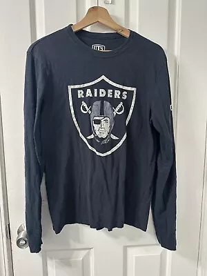 OAKLAND LAS VEGAS RAIDERS Long Sleeve Shirt Black BIG Logo NFL Football OTS S • $12.99