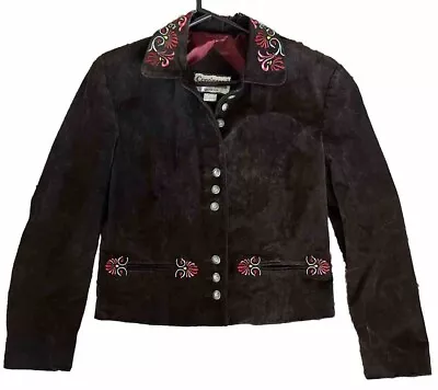 Continental Leather Fashions Medium Western Suede Embroidered Jacket Vintage • $175