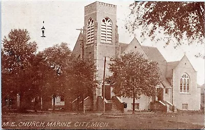 C1920 Marine City MI Methodist Episcopal Church Nice Antique Card • $7.75