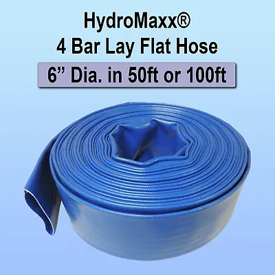 6  Agricultural Grade PVC Lay Flat Discharge Hose 50' 100' & 300' Lengths • $329.99