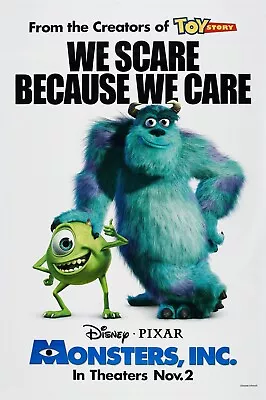 Disney's Monsters Inc. Movie Poster | 2001 | 11x17 | NEW | USA • $15.99