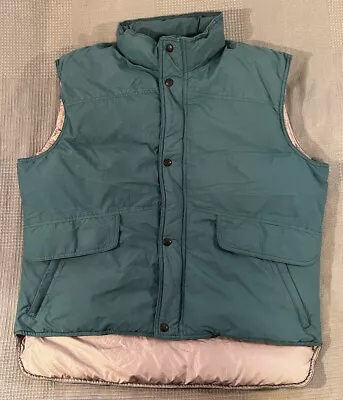Vintage REI Co-op Men’s XL Down Fill Puffer Vest Teal Blue Full Zip Pockets EUC • $74.99