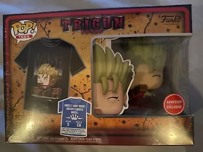 New Sealed Funko Pop! (2023) Tees TRIGUN Small T-Shirt & VASH Vinyl Figure • $15